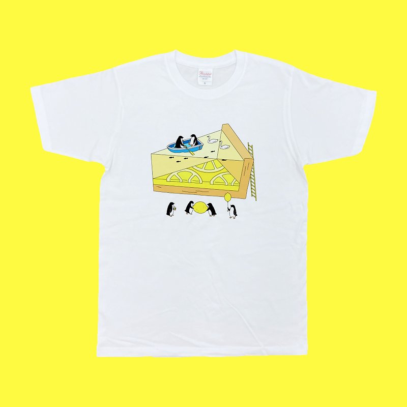 【ペンギン】ペンギンレモンパイ Tシャツ - 男装上衣/T 恤 - 棉．麻 黄色