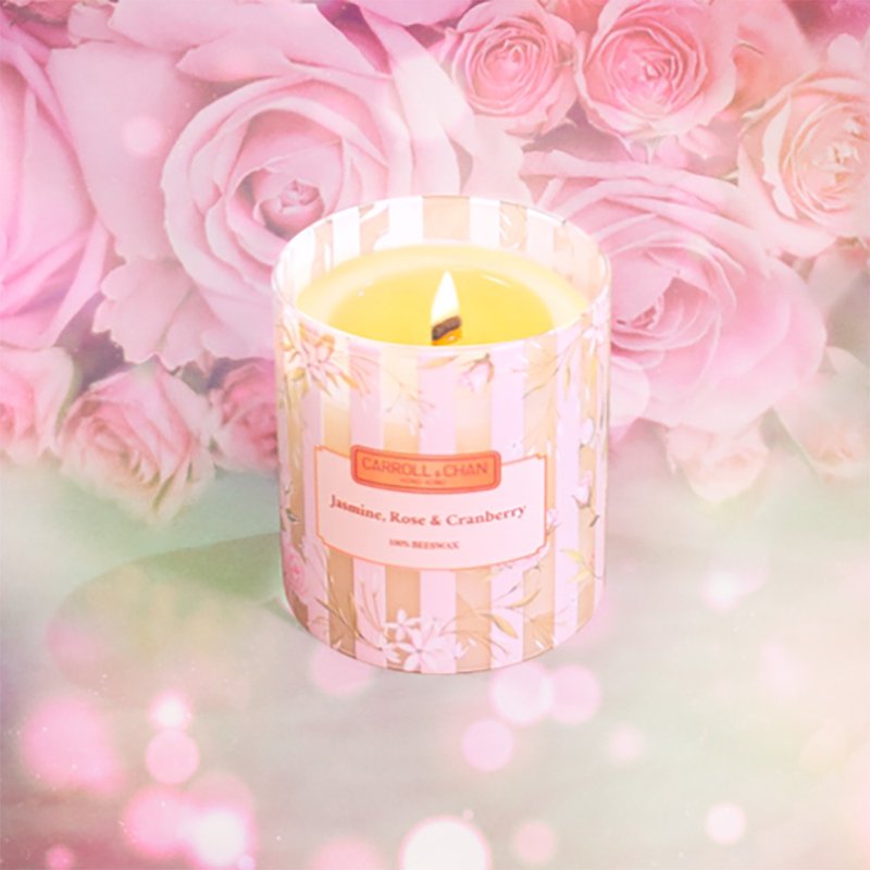 【蜂蜡】茉莉花、玫瑰和小红莓蜂蜡蜡烛 - 蜡烛/烛台 - 环保材料 