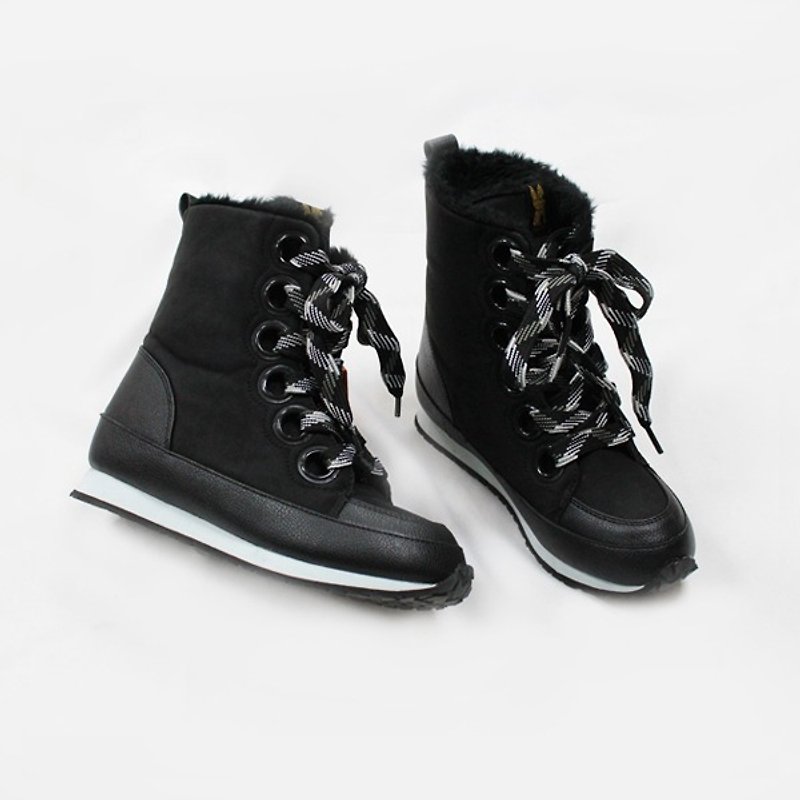 休闲韩版冬靴 – 百搭黑 - 女款休闲鞋 - 其他材质 黑色
