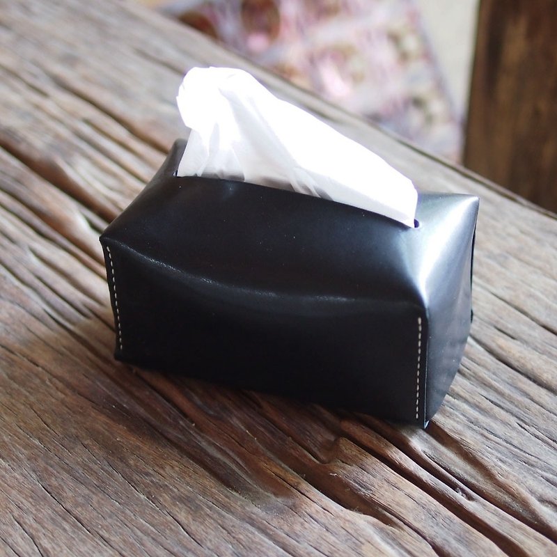质感手作 日本制多油脂植鞣牛革面纸/卫生纸盒 Made by HANDIIN - 纸巾盒 - 真皮 