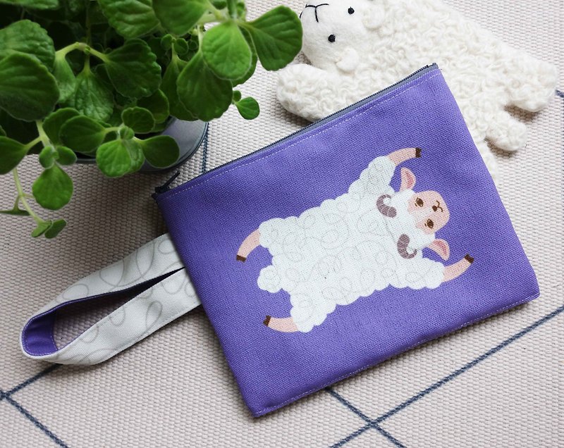 【躺平动物 | 绵羊】提带手拿包 - 手拿包 - 聚酯纤维 紫色