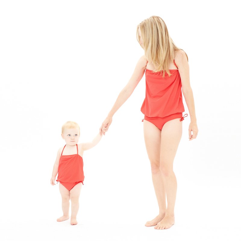 Grace 松身束腰连身泳衣 - 女装泳衣/比基尼 - 聚酯纤维 红色