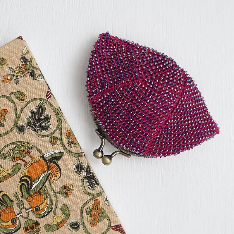 Ba-ba handmade Seedbeads crochet coinpurse No.1773 - 化妆包/杂物包 - 其他材质 紫色