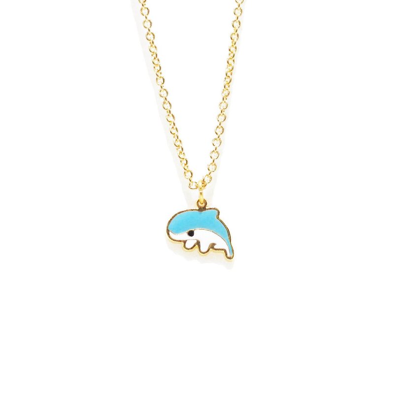 Dolphin Necklace - 项链 - 贵金属 蓝色