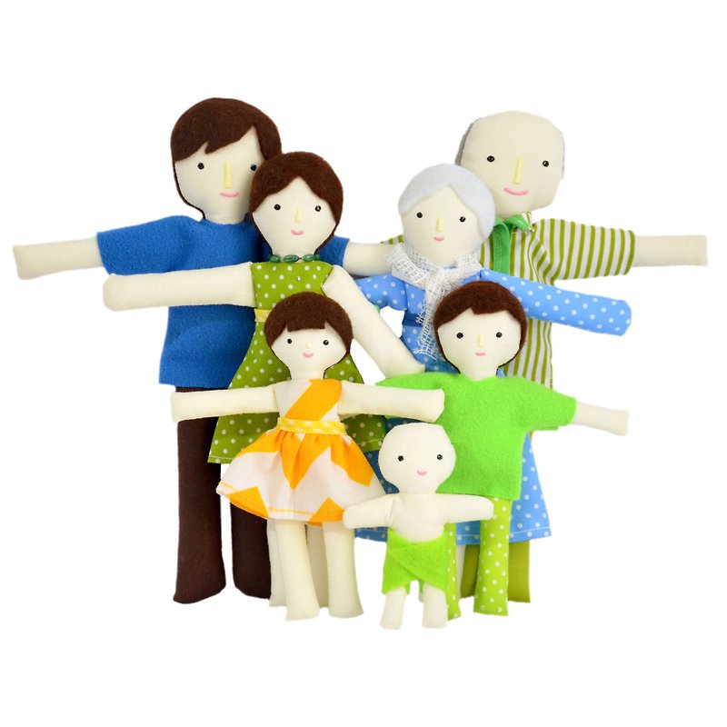Family of dolls with light  skin color -  布娃娃 - Doll house  - Handmade - Doll - 玩具/玩偶 - 聚酯纤维 白色