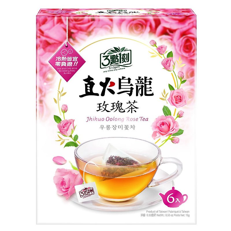 【3点1刻】直火乌龙 玫瑰茶 6入/盒 - 茶 - 其他材质 红色