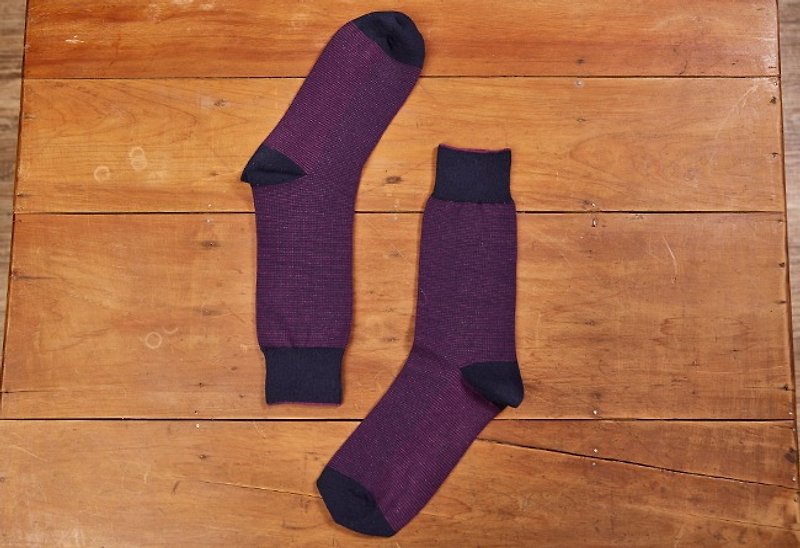 林果良品 鸟眼织纹绅士袜 葡萄紫 - 绅士袜 - 棉．麻 紫色