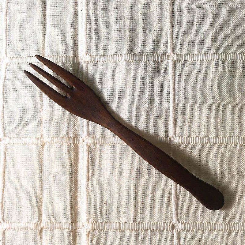 手工木叉-外带尺寸 - 餐刀/叉/匙组合 - 木头 咖啡色