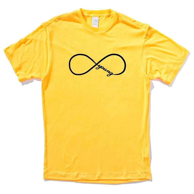 Forever Young infinity #2 短袖T恤 黄色 永远年轻 文青礼物 - 男装上衣/T 恤 - 棉．麻 黄色