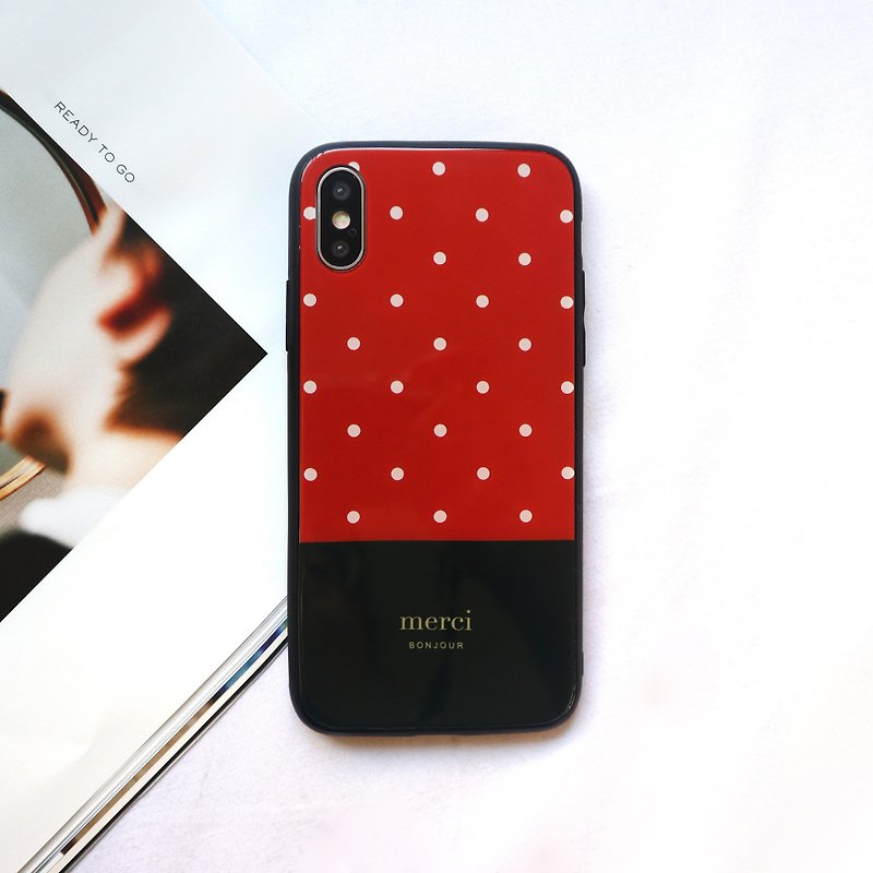 黑红点点玻璃手机壳 - 手机壳/手机套 - 玻璃 红色