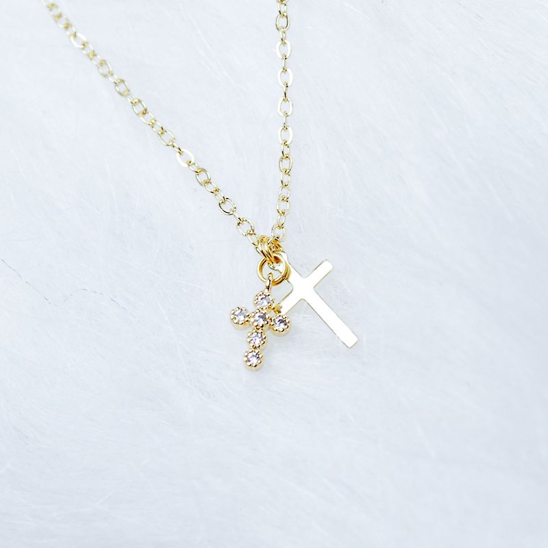 Giftest 18K镀金 / 背起十架 基督教 十字架项链女朋友礼物礼品N4 - 项链 - 贵金属 金色