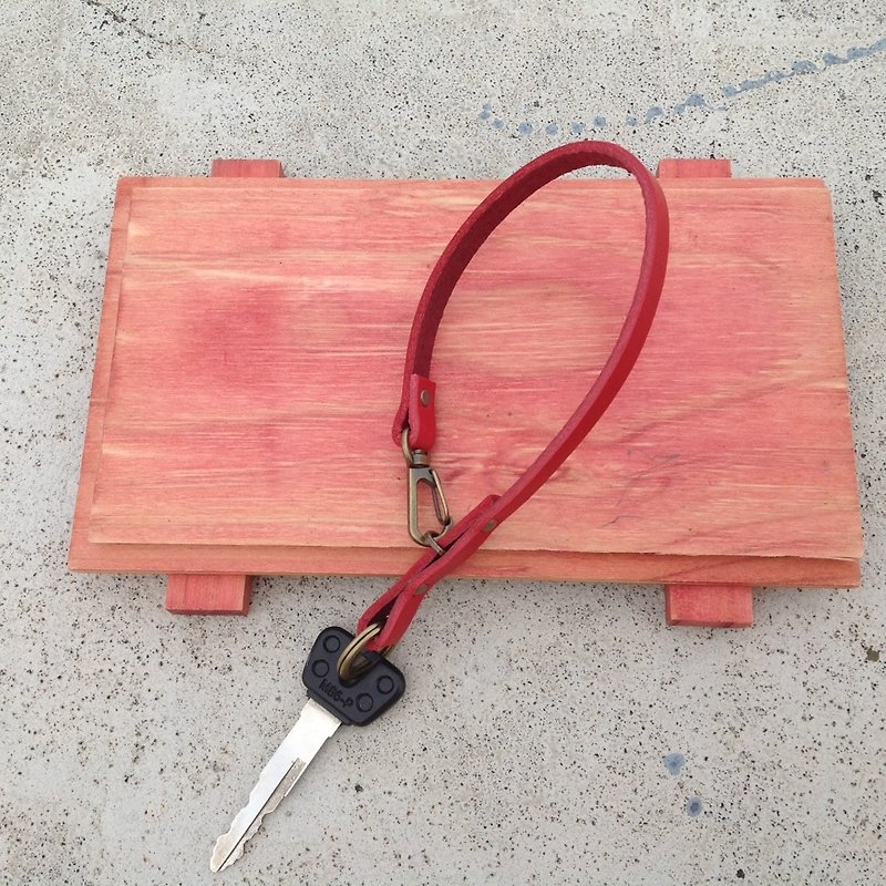 红色-钥匙圈,汽车钥匙,钥匙环,皮链,皮绳,可挂在包包上(届时皮革) - 钥匙链/钥匙包 - 真皮 红色
