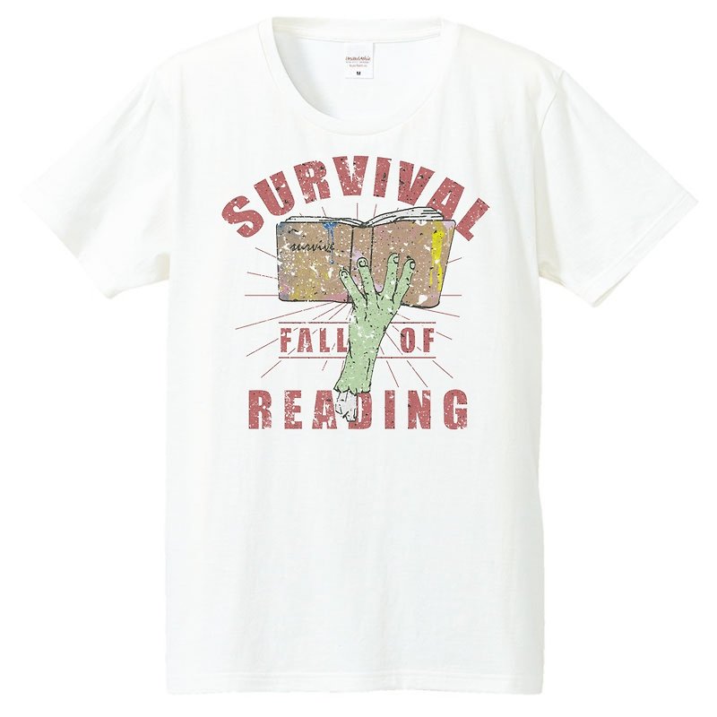 T-shirt / Fall of reading - 男装上衣/T 恤 - 棉．麻 白色