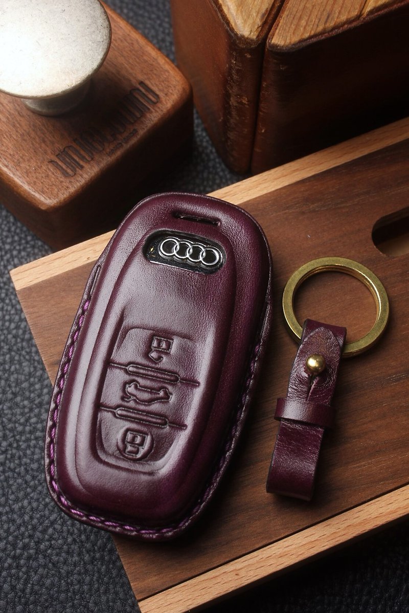 【波赛顿精品手工皮件】AUDI 奥迪 汽车钥匙包 钥匙皮套 真皮 - 钥匙链/钥匙包 - 真皮 
