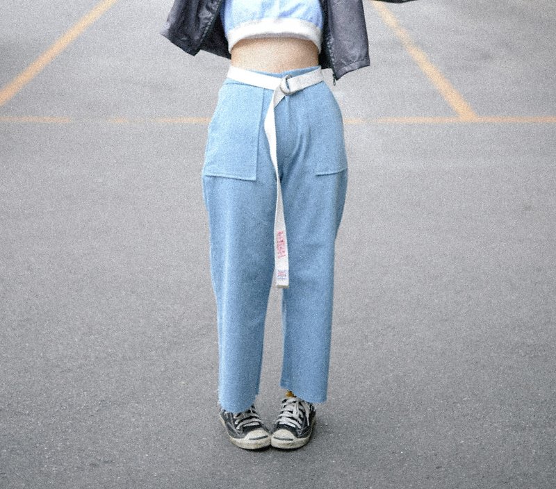 Basic pants Jean. - 女装长裤 - 棉．麻 蓝色