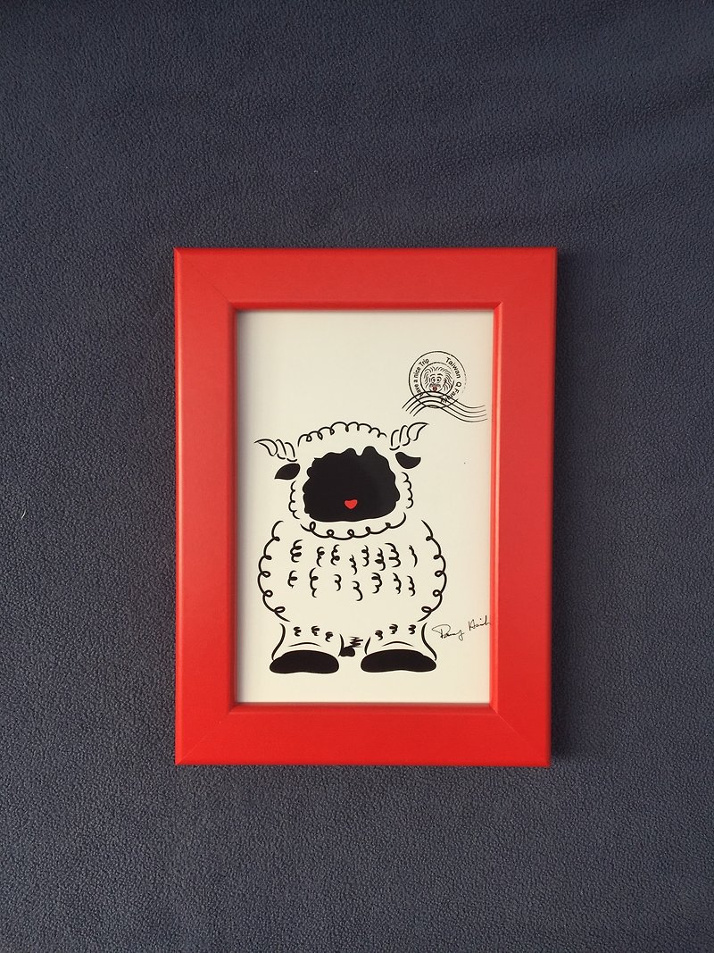 Q Family 野生动物图片－相框 黑鼻羊 - 卡片/明信片 - 其他材质 白色