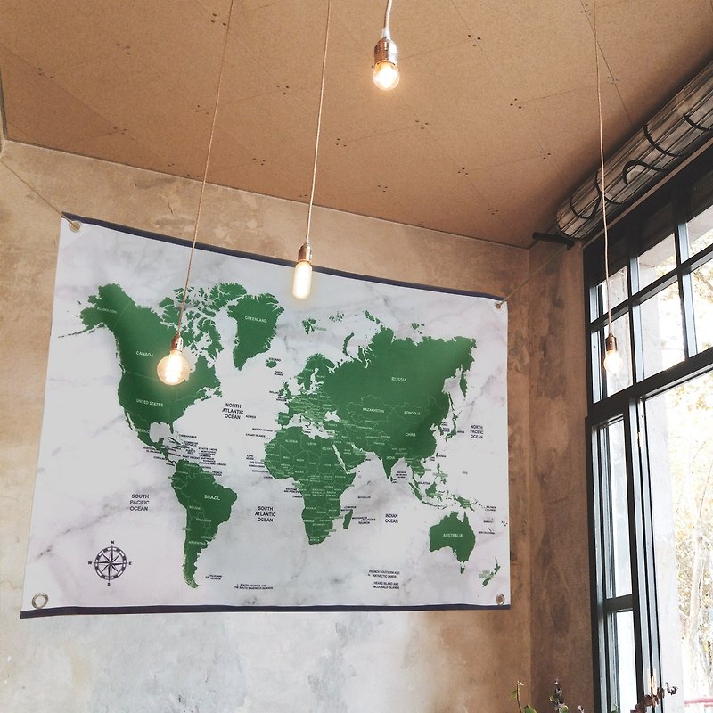世界地图 定制化 挂布 灵魂书生 - 海报/装饰画/版画 - 其他材质 绿色