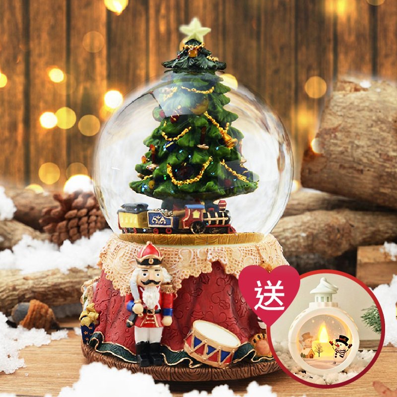 圣诞小火车 圣诞礼物 交换礼物 圣诞水晶球音乐盒 - 摆饰 - 玻璃 