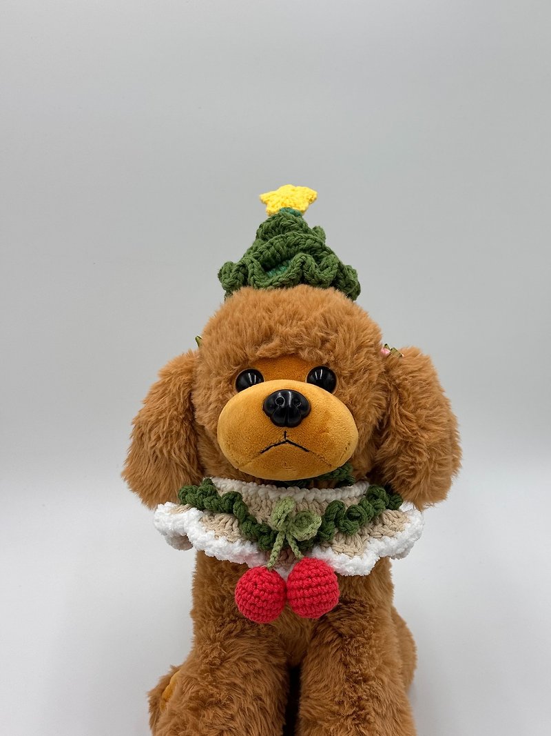 宠物编织圣诞樱桃领巾 - 衣/帽 - 棉．麻 多色