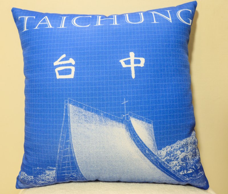台湾城市系列设计抱枕-台中 - 枕头/抱枕 - 其他材质 蓝色