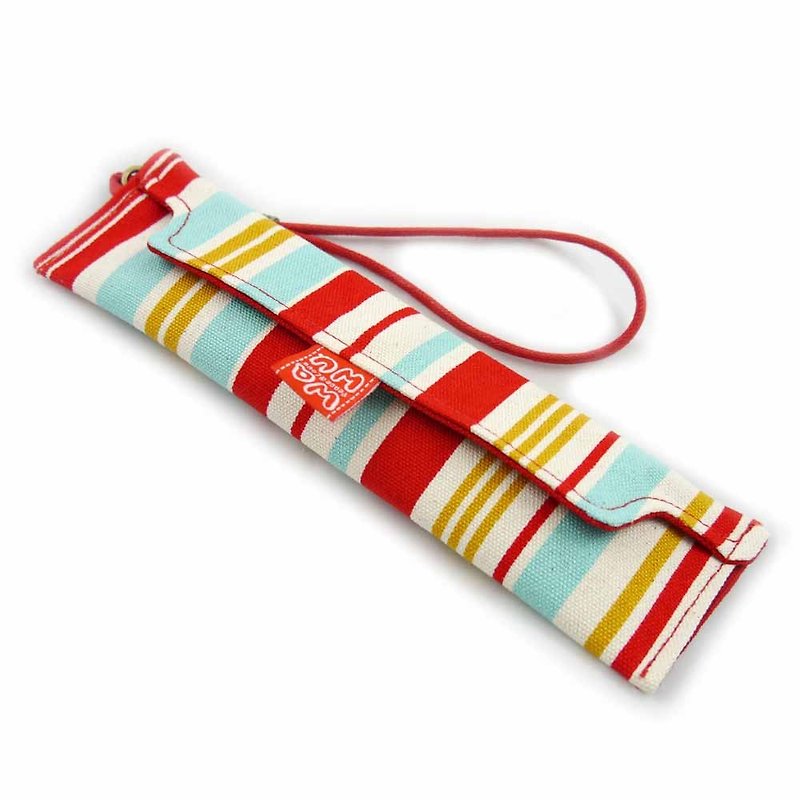WaWu 笔袋,筷套 (冲绳红) (附绳) (附餐具) - 汤勺/锅铲 - 棉．麻 红色