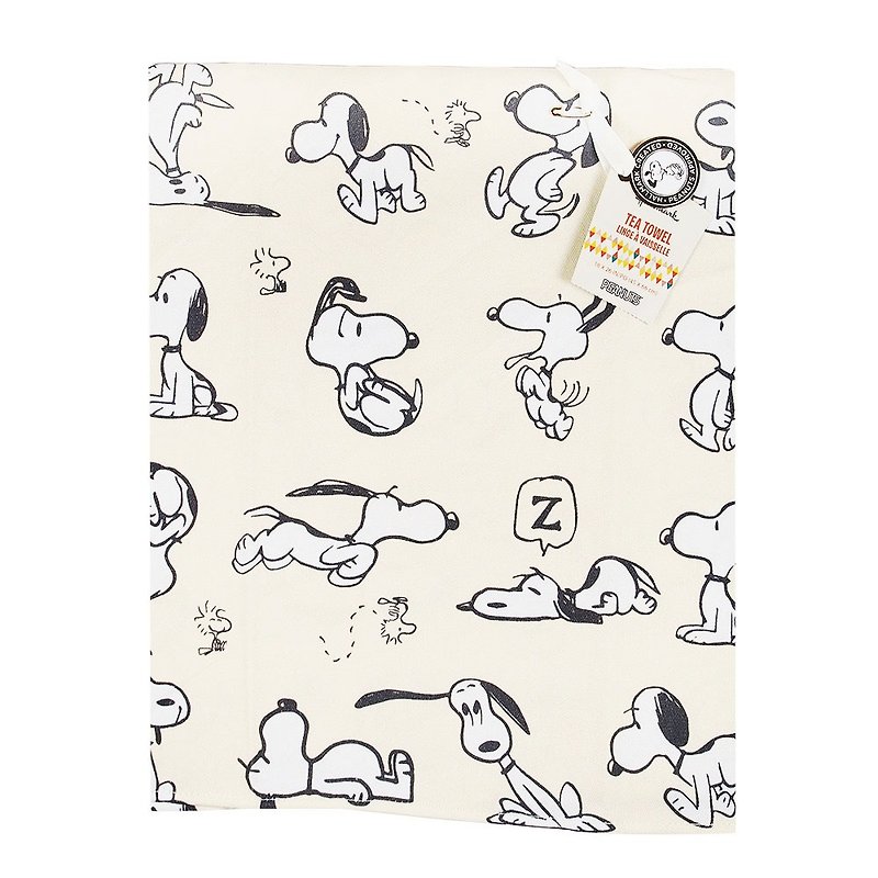 Snoopy茶巾-黑白史努比【Hallmark-Peanuts 史努比礼品 】 - 餐垫/桌巾 - 棉．麻 多色