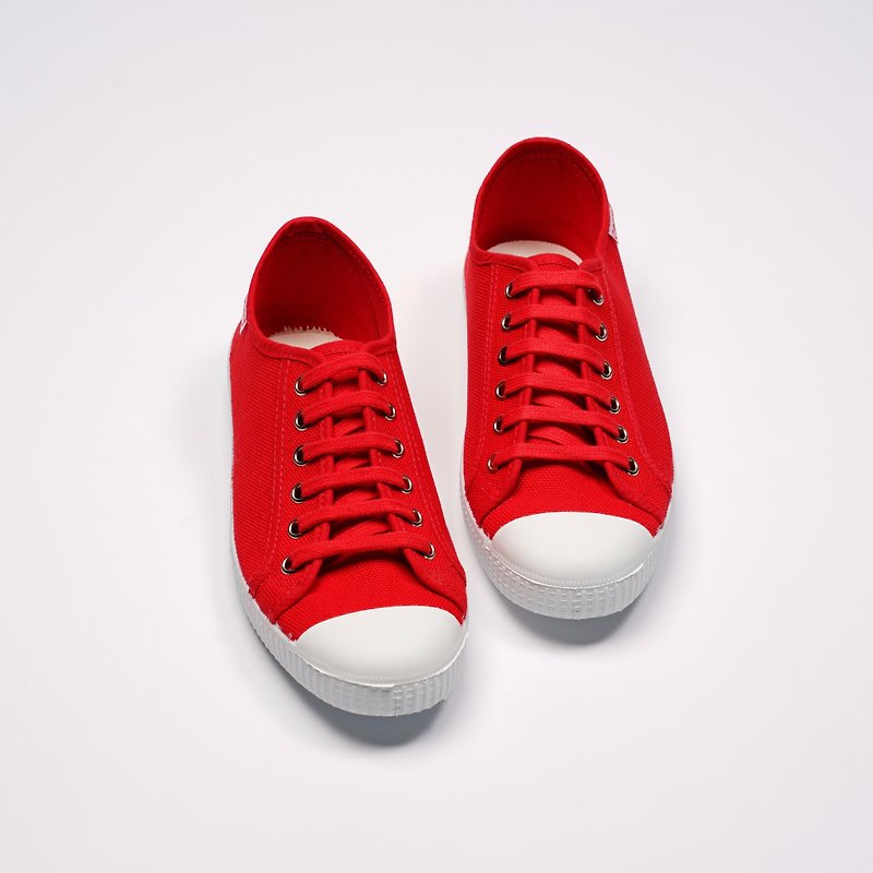 西班牙国民帆布鞋 CIENTA 74020 02红色 020布料 大人 系带款 - 女款休闲鞋 - 棉．麻 红色