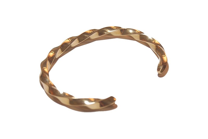 Brass twisted bracelet - 黄铜麻花手环 - 细 - 手链/手环 - 其他金属 黄色