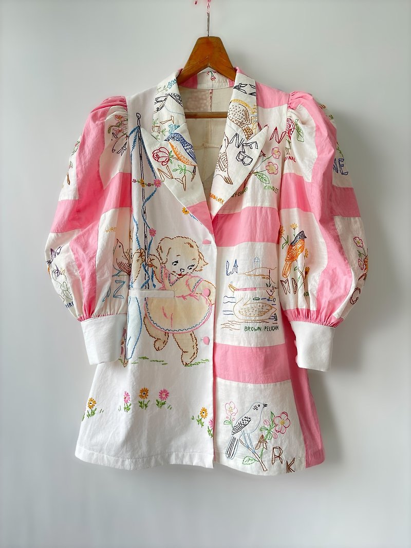 Handmade shirt,women's clothing,Size:M,L - 女装上衣 - 绣线 粉红色