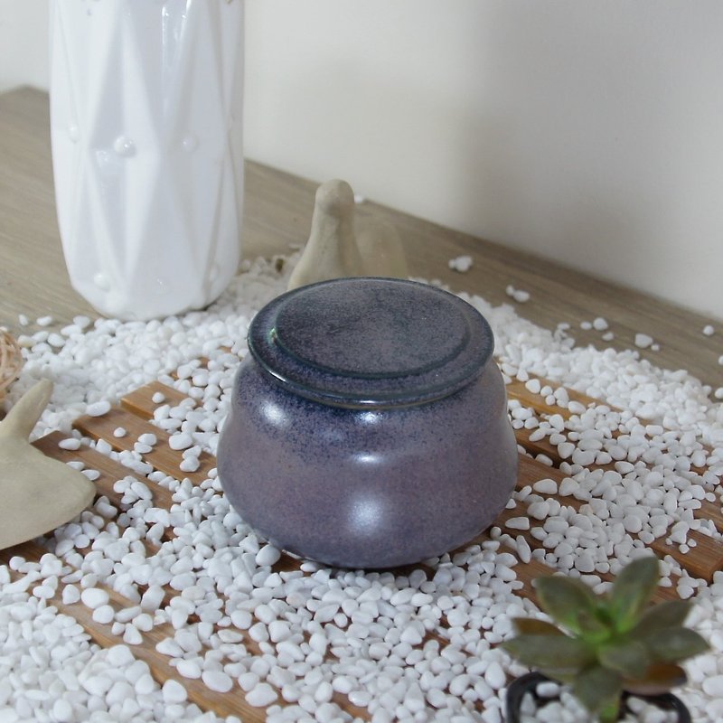 蓝莓色茶仓,茶叶罐-容量约140ml - 茶具/茶杯 - 陶 紫色