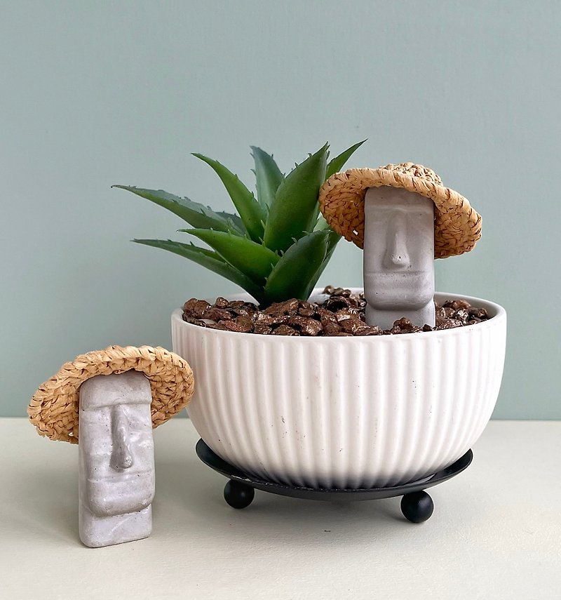 摩艾绿意花园 盆栽 - 花瓶/陶器 - 粘土 灰色
