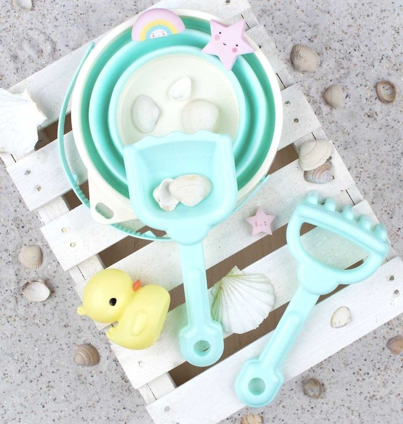 荷兰 a Little Lovely Company–粉绿折叠水桶玩沙工具组 - 玩具/玩偶 - 塑料 绿色