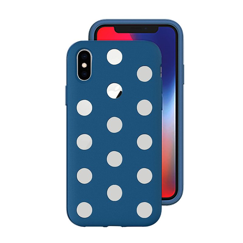 AndMesh-iPhone Xs圆点双层防撞保护套-钴蓝色(4571384958851 - 手机壳/手机套 - 其他材质 蓝色