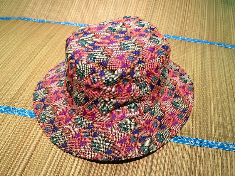 EARTH.er  │传统尼泊尔布制登山阔边帽 #03 ● Traditional Dhaka Hiking Bonnie Hat #03│ :: 香港原创设计品牌 :: - 帽子 - 其他材质 橘色