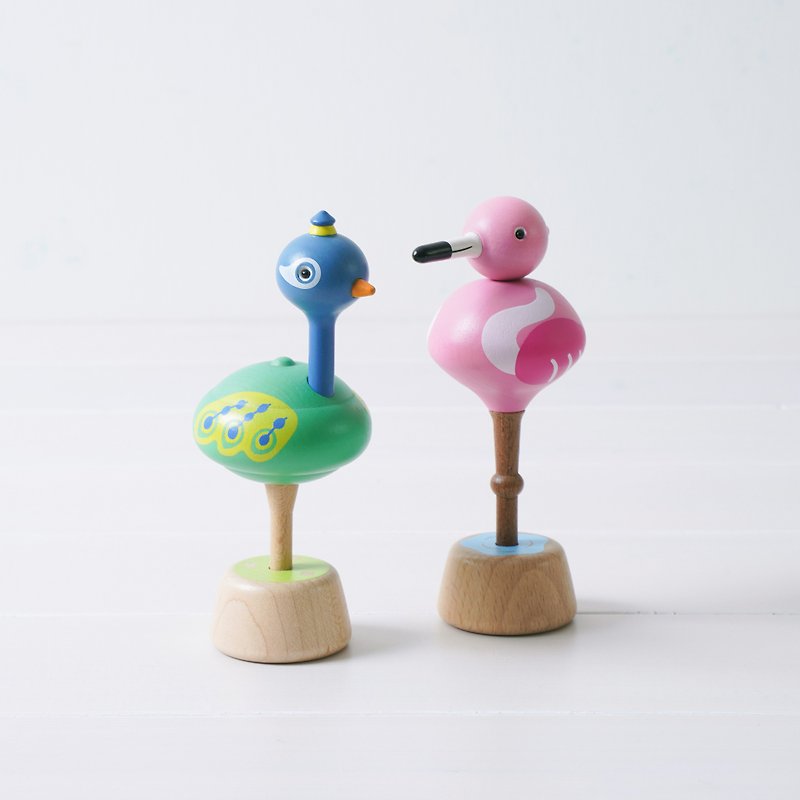 【红鹤/孔雀】木陀螺 玩具造型陀螺组 | Wooderful life - 桌游/玩具 - 木头 多色