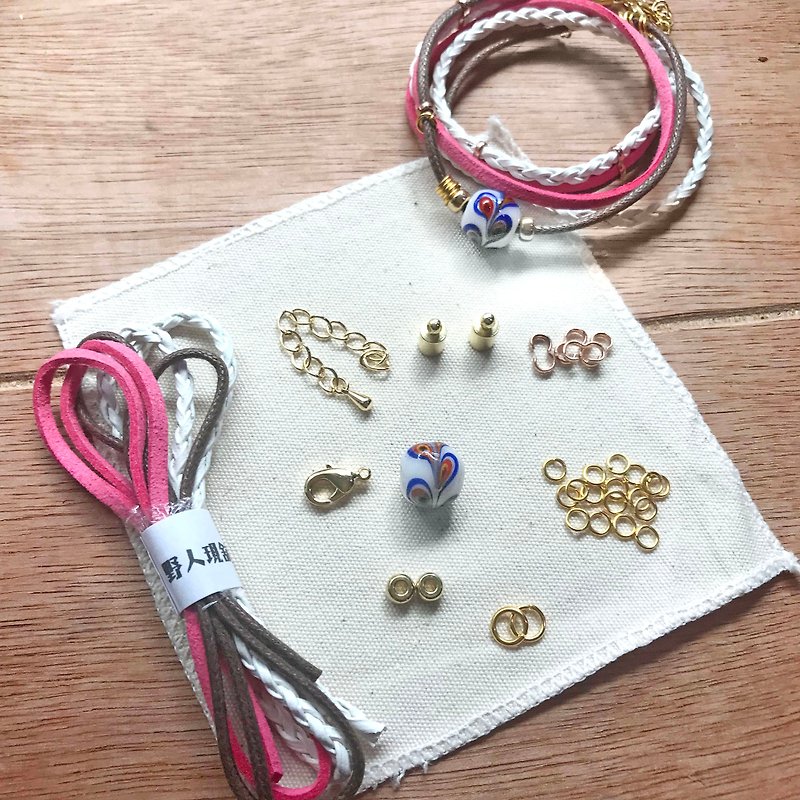 /DIY包/ Misty迷雾琉璃珠手链(粉红) - 金工/饰品 - 其他材质 粉红色