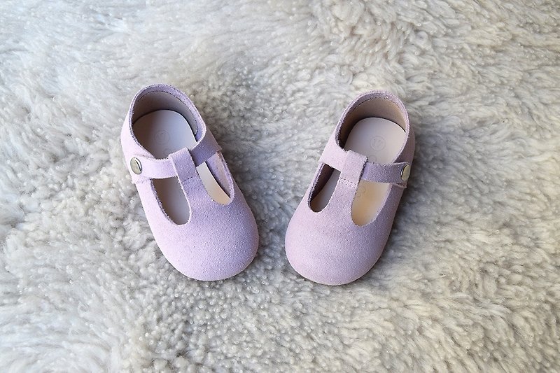 淡紫色女童鞋 真皮婴儿鞋 周岁礼物 生日礼 女宝宝学步鞋 周岁照  - 童装鞋 - 真皮 紫色