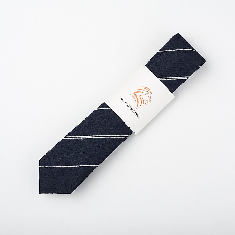 衬衣的犒赏 聚酯系列领带-白纹蓝带P0520-11 - 领带/领带夹 - 聚酯纤维 蓝色