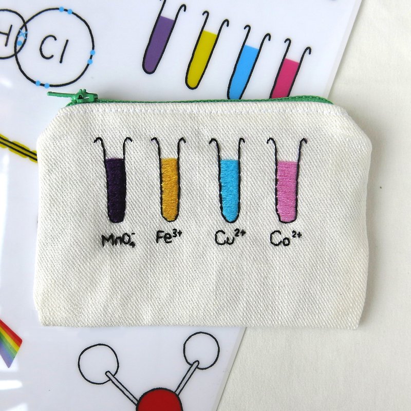 终生学习系列 刺绣化学 零钱包 收纳小物包 - 试管 - 零钱包 - 纸 多色