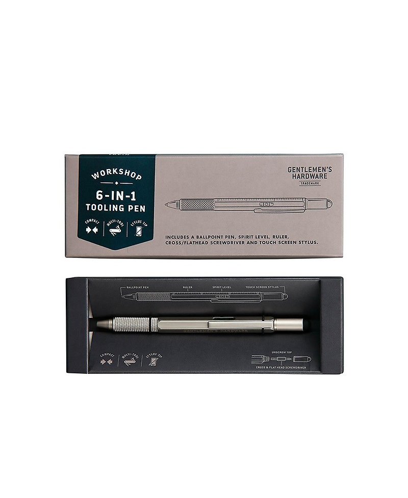 英国Gentleman Hardware六合一多功能Tool Pen银色金属工具笔 - 其他书写用品 - 其他金属 银色