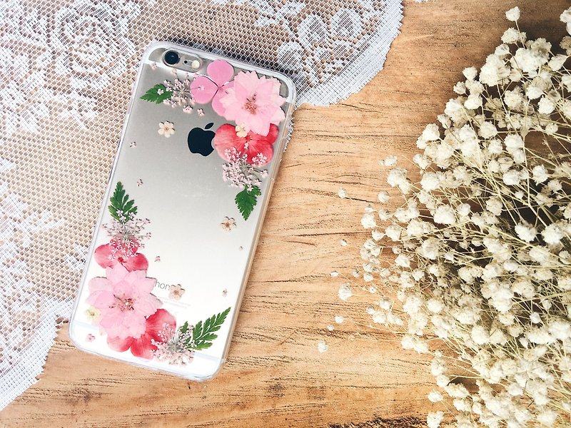 花花世界 • Sakura Handpressed Flower Phone Case - 手机壳/手机套 - 植物．花 红色