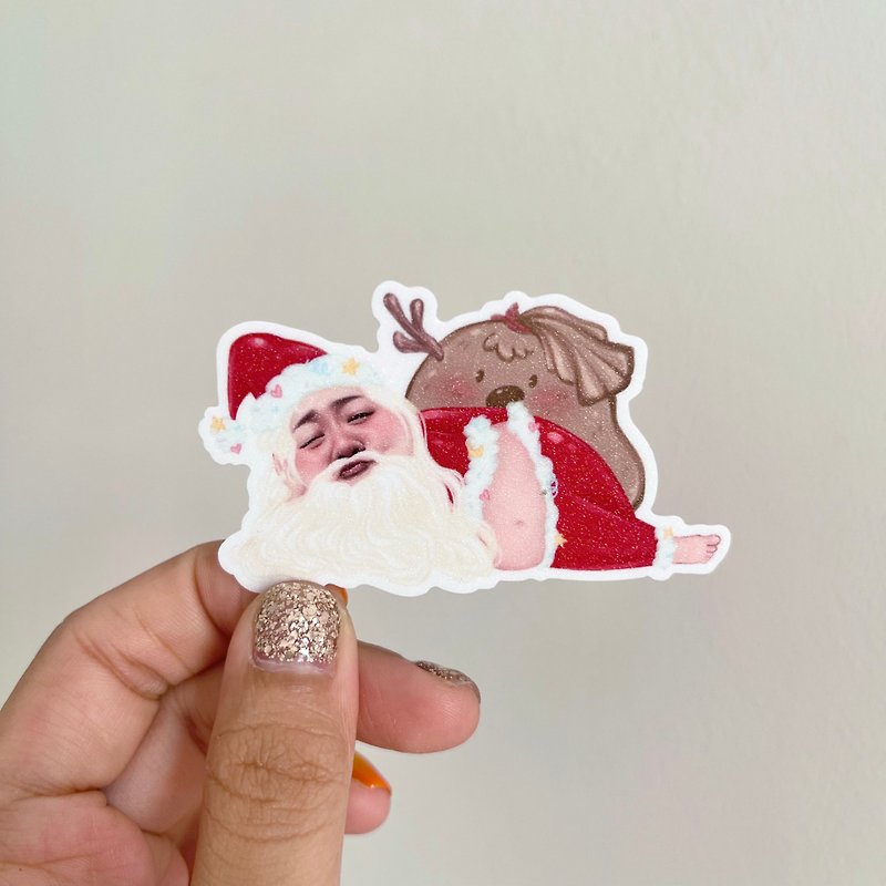 Christmas x Funny face Stickers - 贴纸 - 防水材质 多色