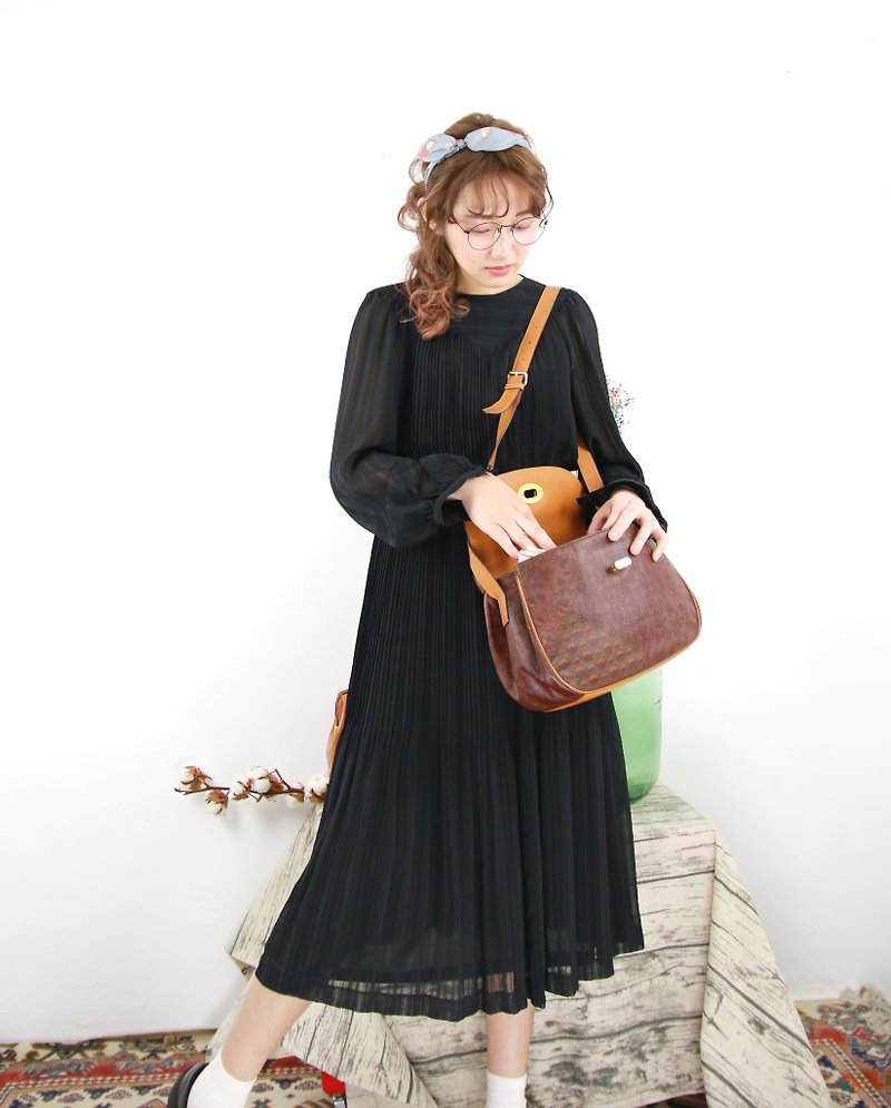 Back to Green:: 条纹 圆领 vintage dress (D-11) - 洋装/连衣裙 - 丝．绢 