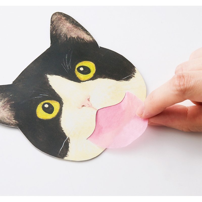 【猫部】猫咪吐舌吸油面纸 - 脸部清洁/卸妆用品 - 纸 多色