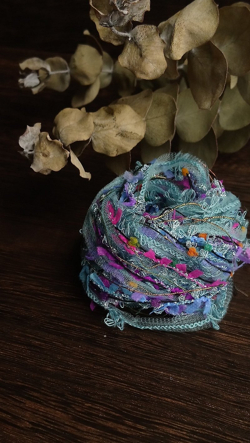 日本混合纱线　100厘米 - 编织/刺绣/羊毛毡/裁缝 - 聚酯纤维 蓝色
