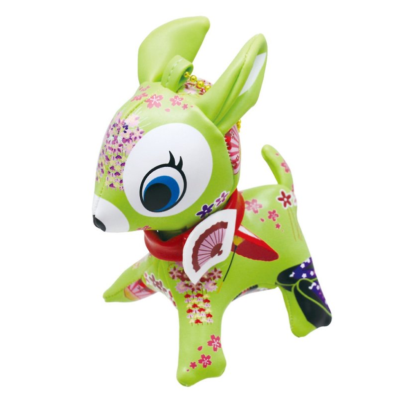 Puchi Babie Key Chain Maiko GR Deer Cute Doll Gift Present Japan - 玩偶/公仔 - 其他材质 绿色