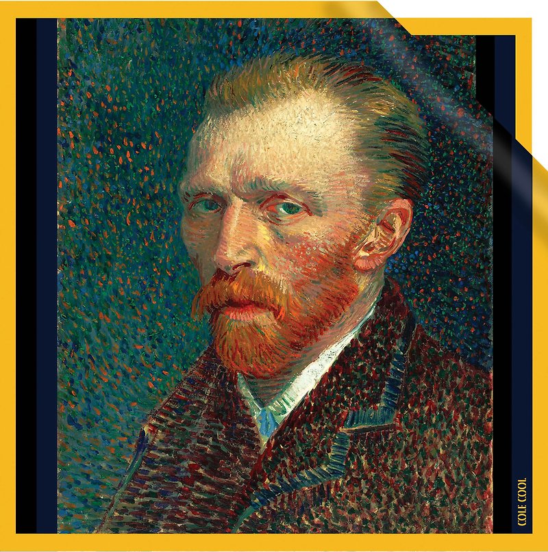 Vincent van Gogh【梵高自画像 】真丝围巾 名画丝巾 小方巾 礼物 - 丝巾 - 丝．绢 橘色