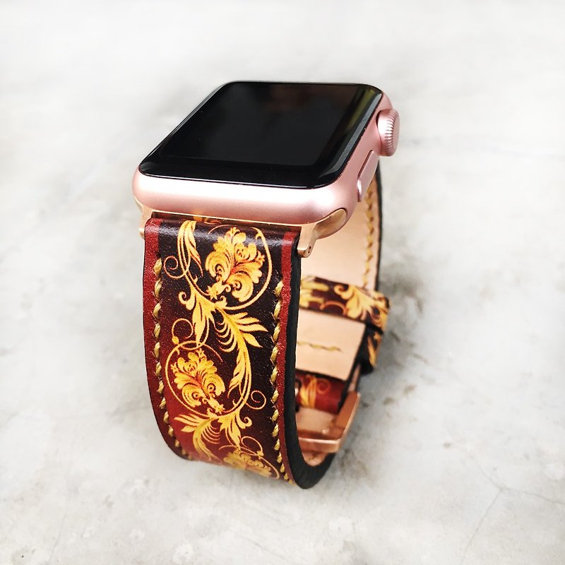 Apple Watch Leather Band, series 4, 3, 2, 1 - 表带 - 真皮 红色