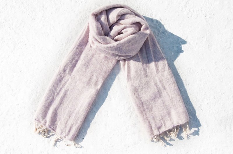 纯羊毛披巾/针织围巾/针织披巾/盖毯/纯羊毛围巾/羊毛披巾-芋泥 - 围巾/披肩 - 羊毛 紫色