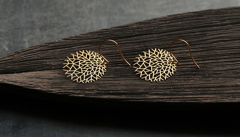 金树枝耳环 Woods Earrings (Gold) - 耳环/耳夹 - 其他金属 金色